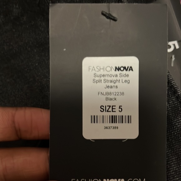 Supernova Side Split Straight Leg Jeans - Black - Picture 5 of 5